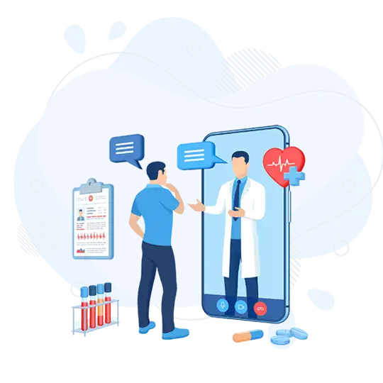 doctor online consulting illustration